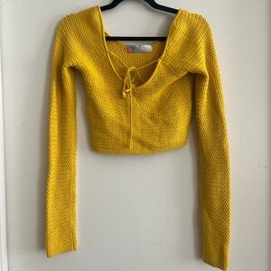 Free People Beach Crochet Halter Sweater - Yellow